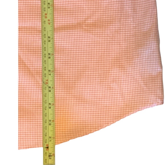 Bill Blass Men's Orange & White Checkered Short Sleeve Shirt -  NWT - Size L - Picture 4 of 6